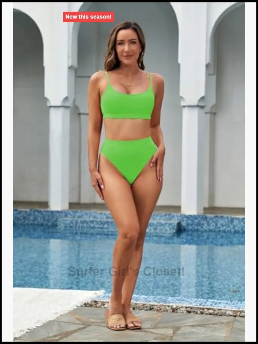 High Waisted Bikini Set Two Piece Cheeky High Cut Swimwear Bathing Suit